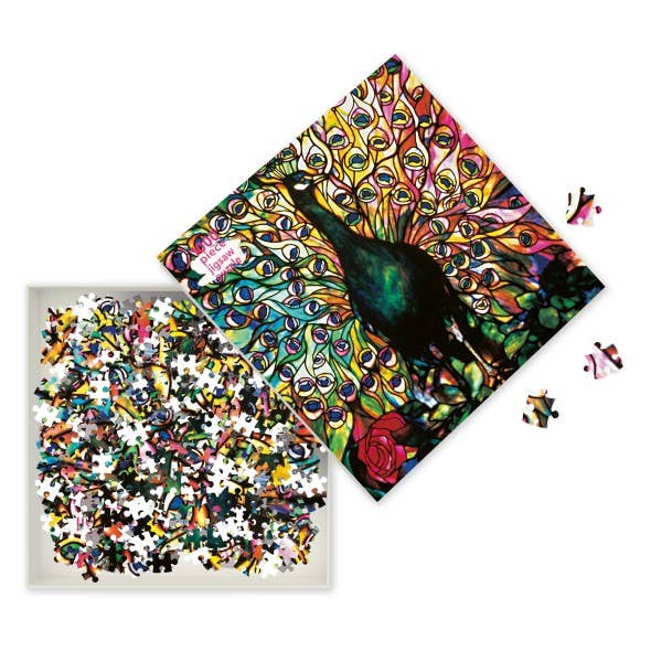 Tiffany: Displaying Peacock 1000 Piece Jigsaw Puzzle