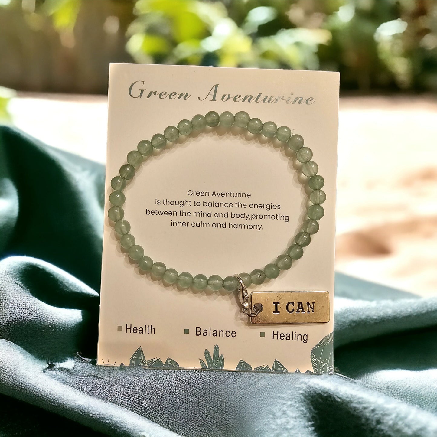 4mm Healing Stone Beaded Bracelets Positive Affirmation Charms