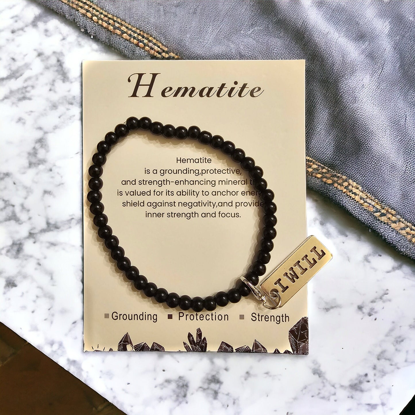 4mm Healing Stone Beaded Bracelets Positive Affirmation Charms