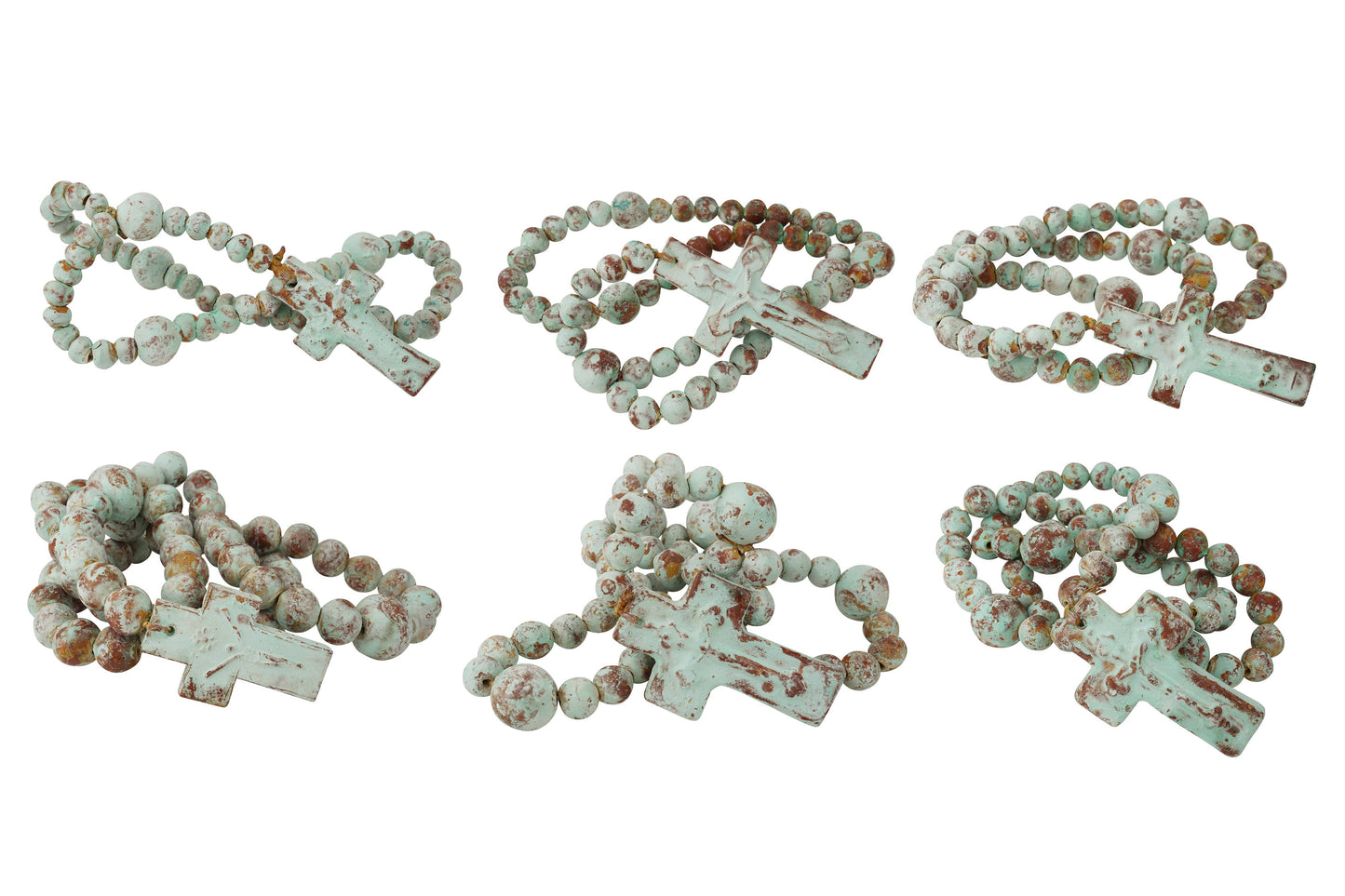Hope Clay Rosary-Beads-Gorgeous-6 Sizes-Handmade-Turquoise: #1-17 inches long