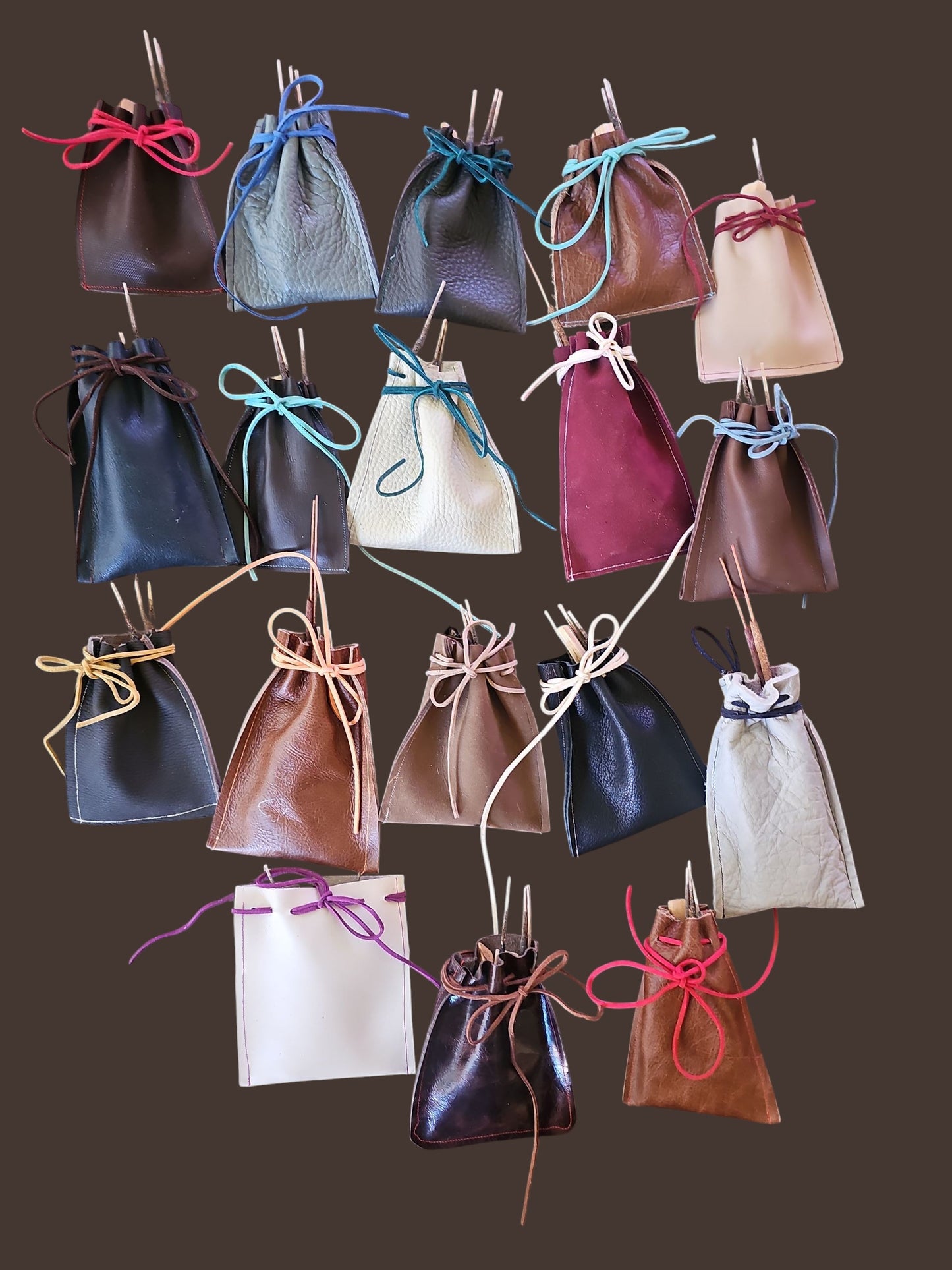 Leather Pouch-Bag, Drawstring Bags, Coin Pouch, Incense Holder, Medicine Bag, Jewelry Storage, Essential Oils