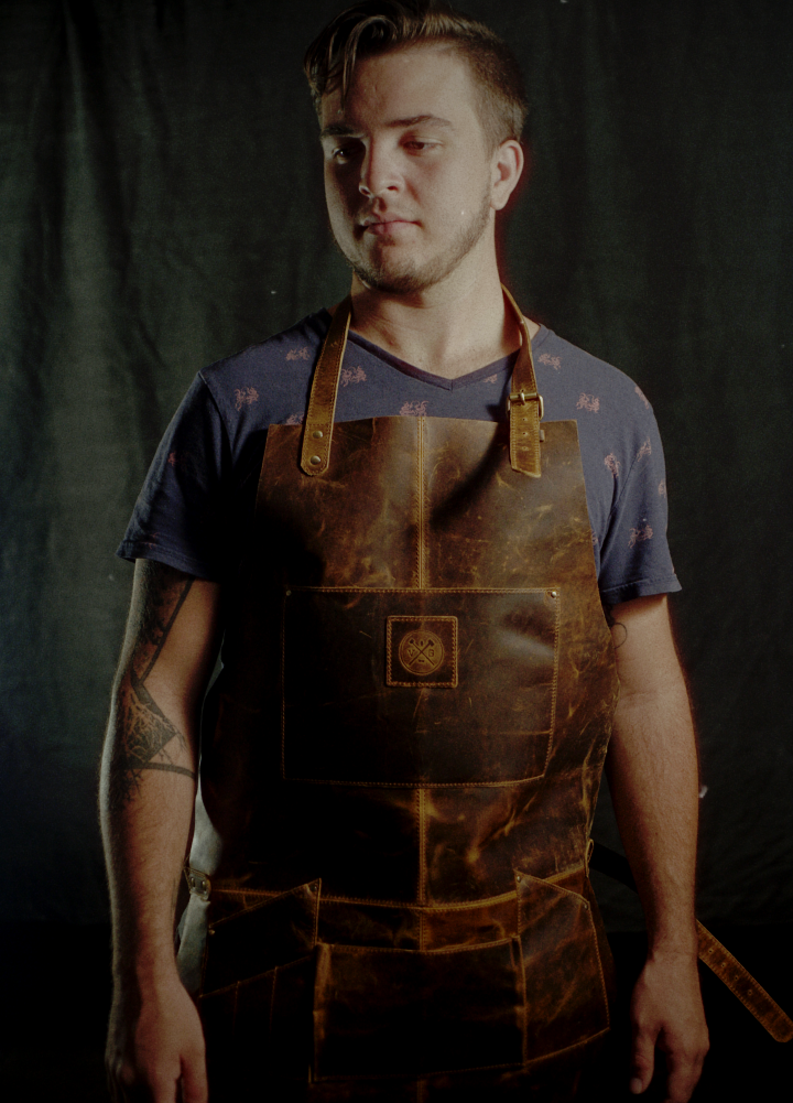 Mixologist Full Grain Buffalo Leather Apron: Without Initials