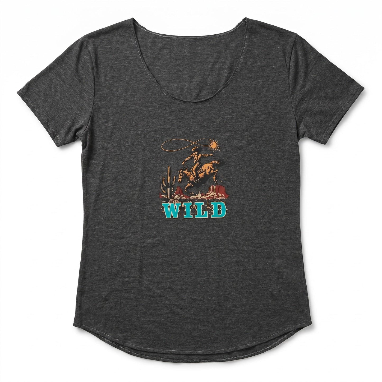 Keepin' It West Wild Large T-Shirt, Retro Western Rodeo Graphic Tee, Soft Cotton Top