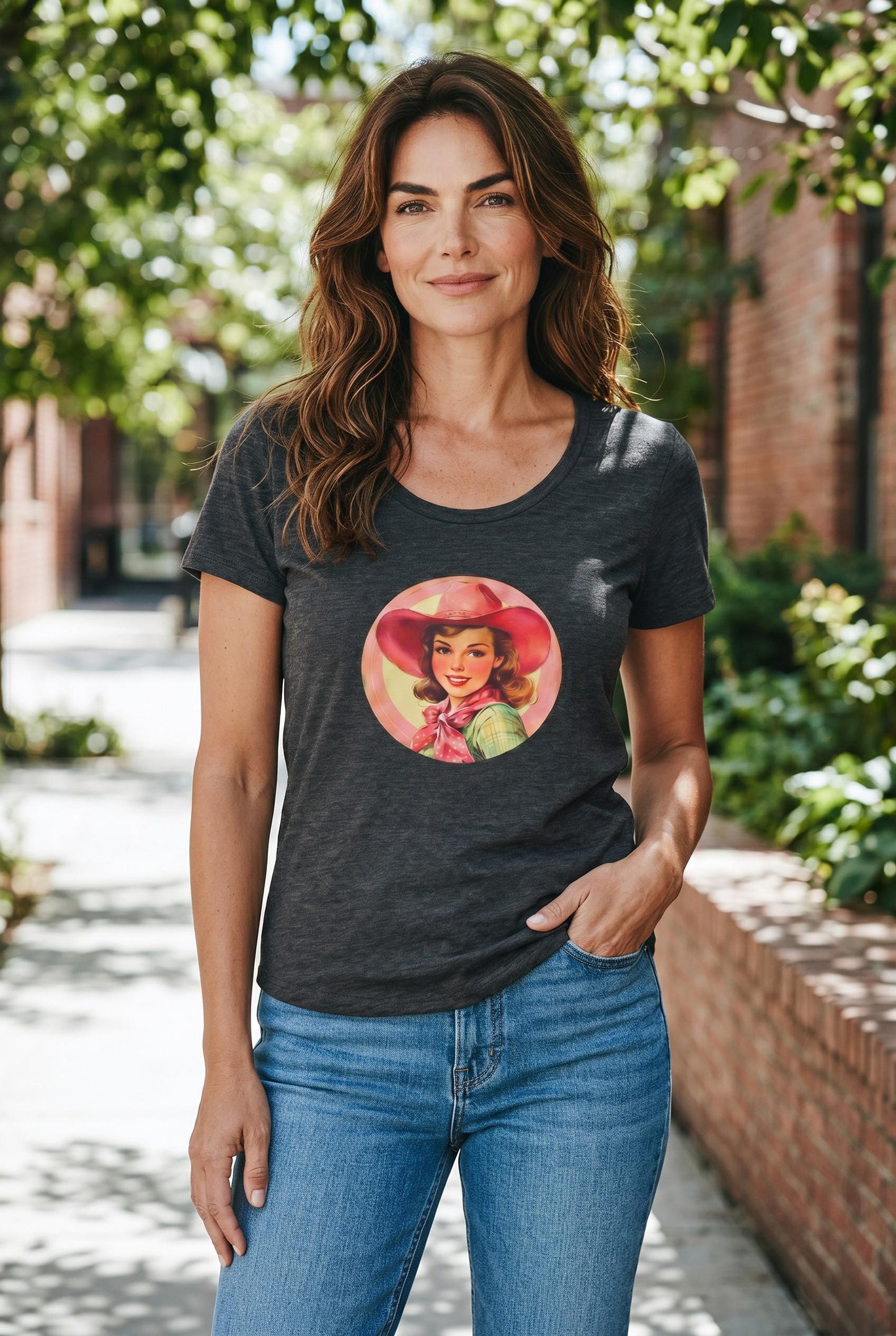 Vintage Cowgirl Rodeo Graphic Tee, Retro Western Soft Cotton Shirt
