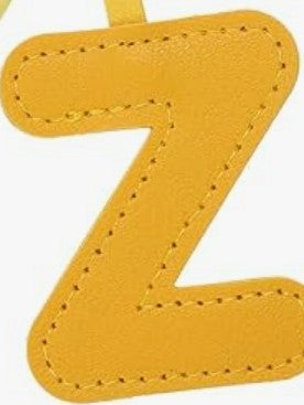 Leather letter charm accent with Swivel snap hook keychain stylish bag accessory