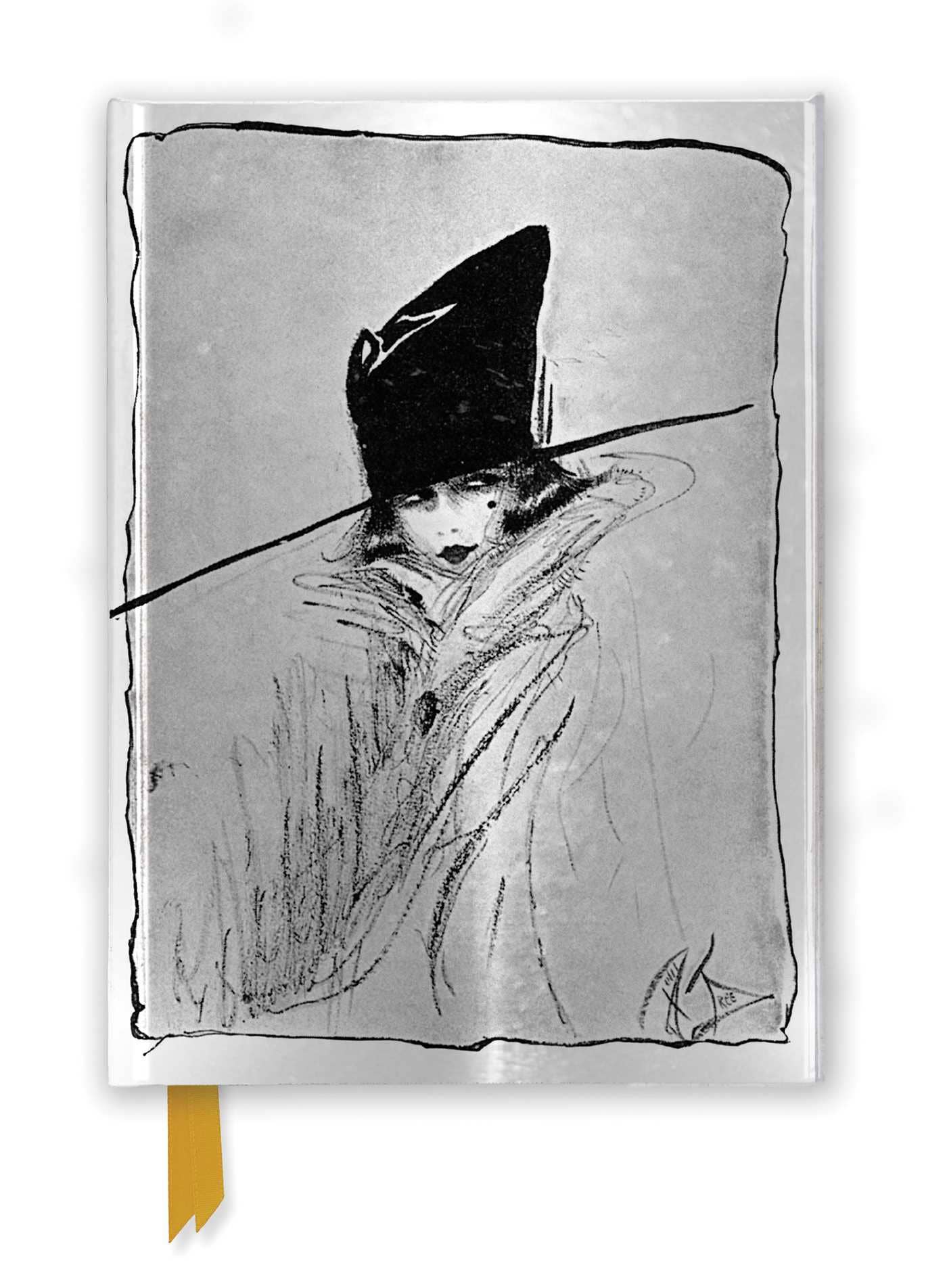 Female Minimalist Face with Hat Drawing Journal Notebook