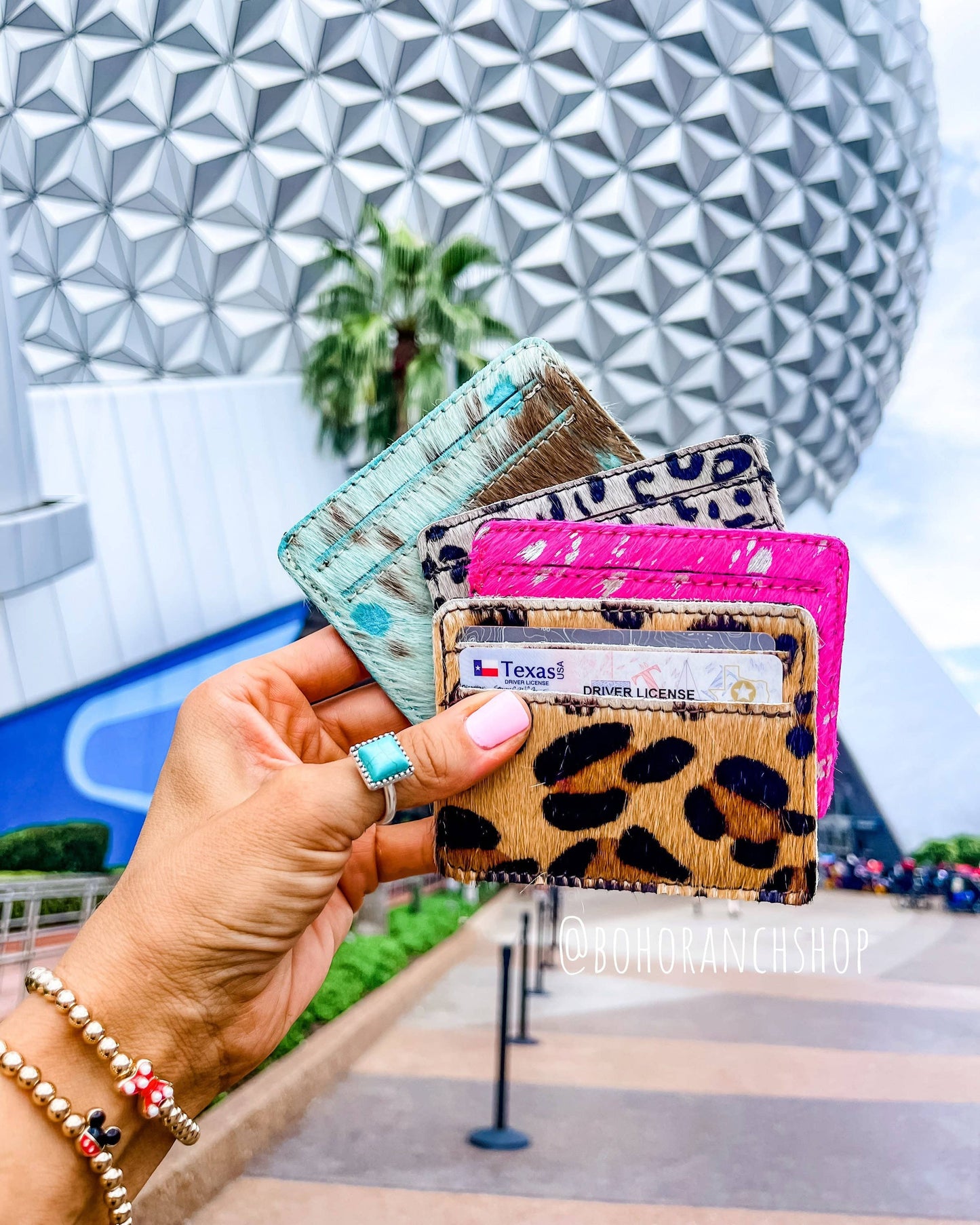 Western Cowhide Credit Card Holder - Money holder: 5 - ANIMAL PRINT