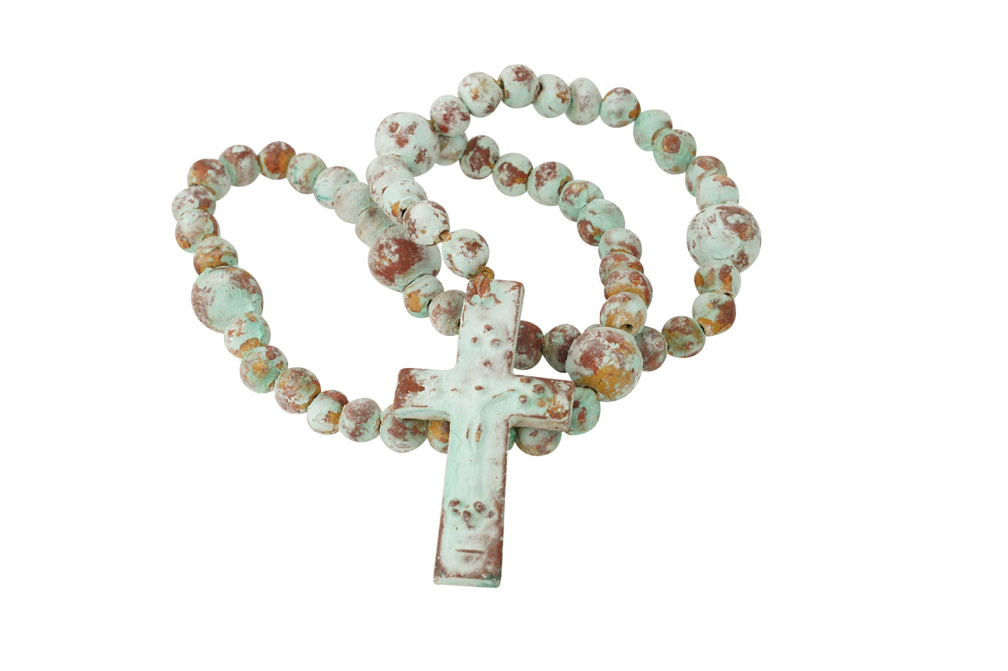 Hope Clay Rosary-Beads-Gorgeous-6 Sizes-Handmade-Turquoise: #1-17 inches long