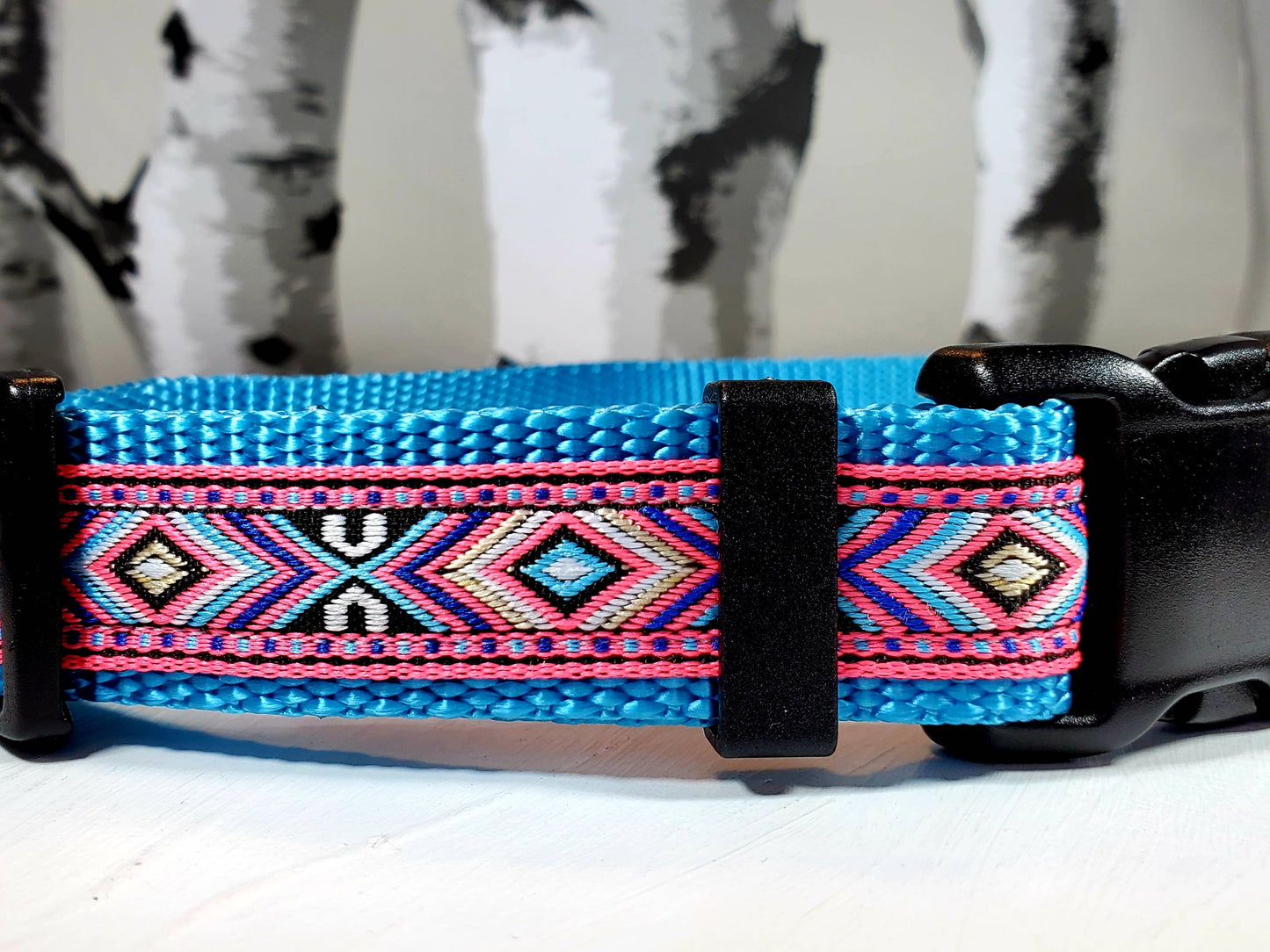 Pink Southwest Dog Collar, Leash, or Martingale - Large Adjustable Collar for Active Dogs - Perfect Gift for Dog Lovers