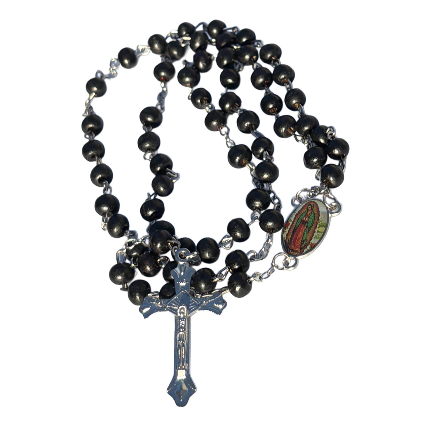 Our Lady of Guadalupe Wooden Rosary 20” with storage box
