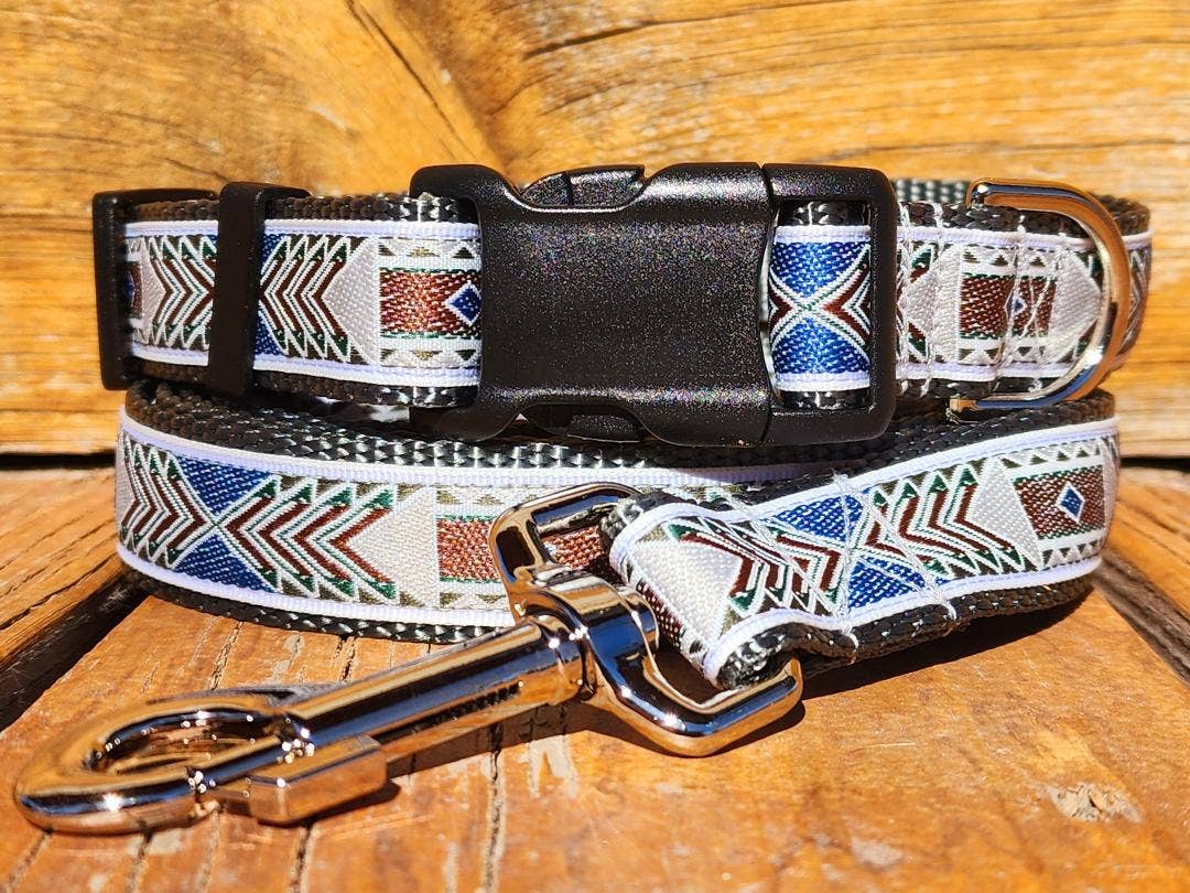 1" Aztec Dog Collar, Leash, or Martingale