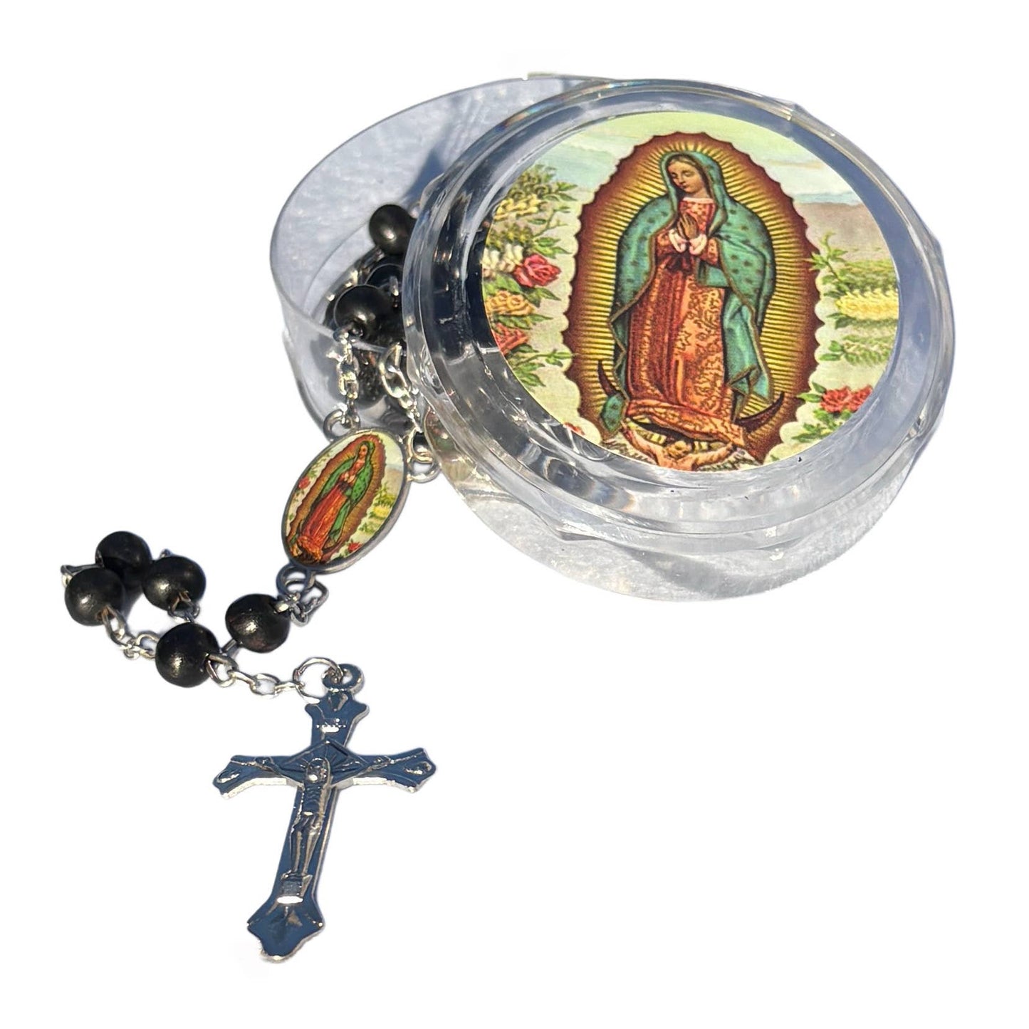 Our Lady of Guadalupe Wooden Rosary 20” with storage box