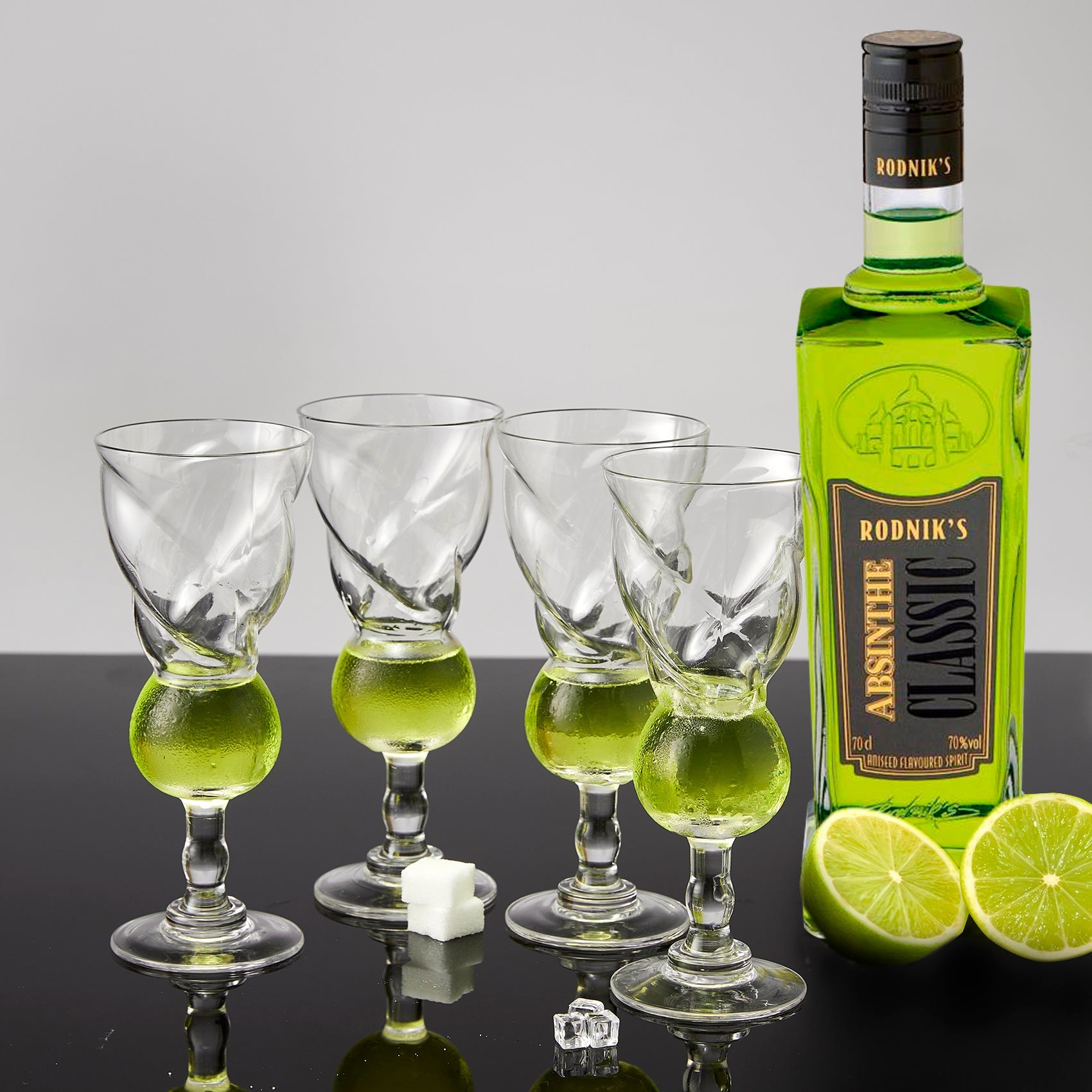 Vintage Crystal Absinthe Glasses | Set of 4 | 6.5 oz Wine Savant - Stemmed Classic With Swiss Bubble Reservoir, Tasting, Nosing & Sipping, Absinthe, Sambuca, Raki, Pastis, Ouzo, Drinking Green Fairy-2