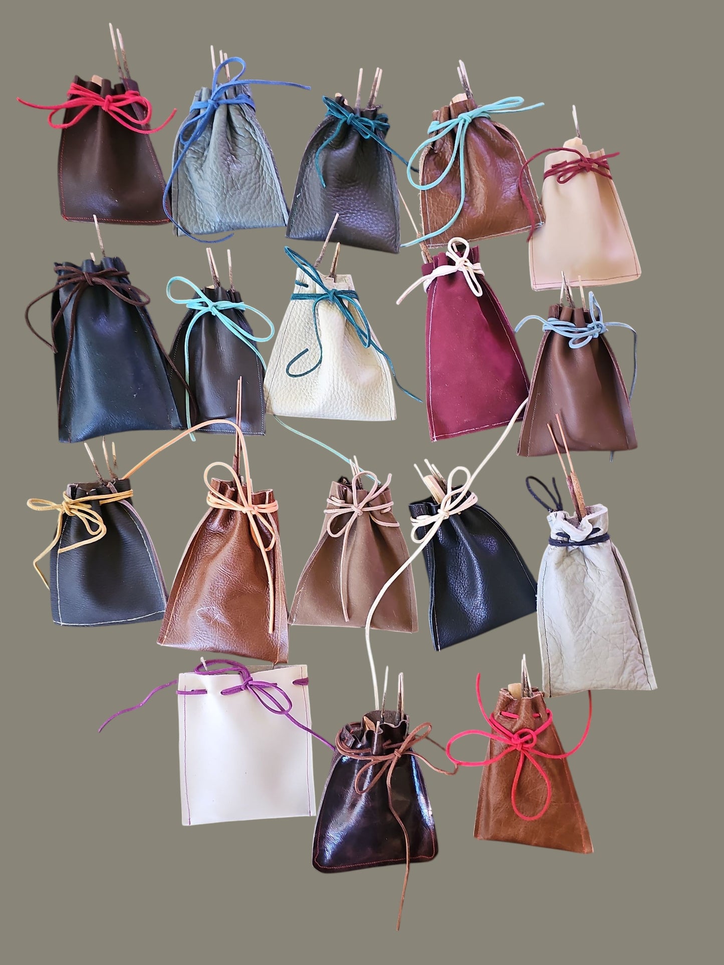 Leather Pouch-Bag, Drawstring Bags, Coin Pouch, Incense Holder, Medicine Bag, Jewelry Storage, Essential Oils