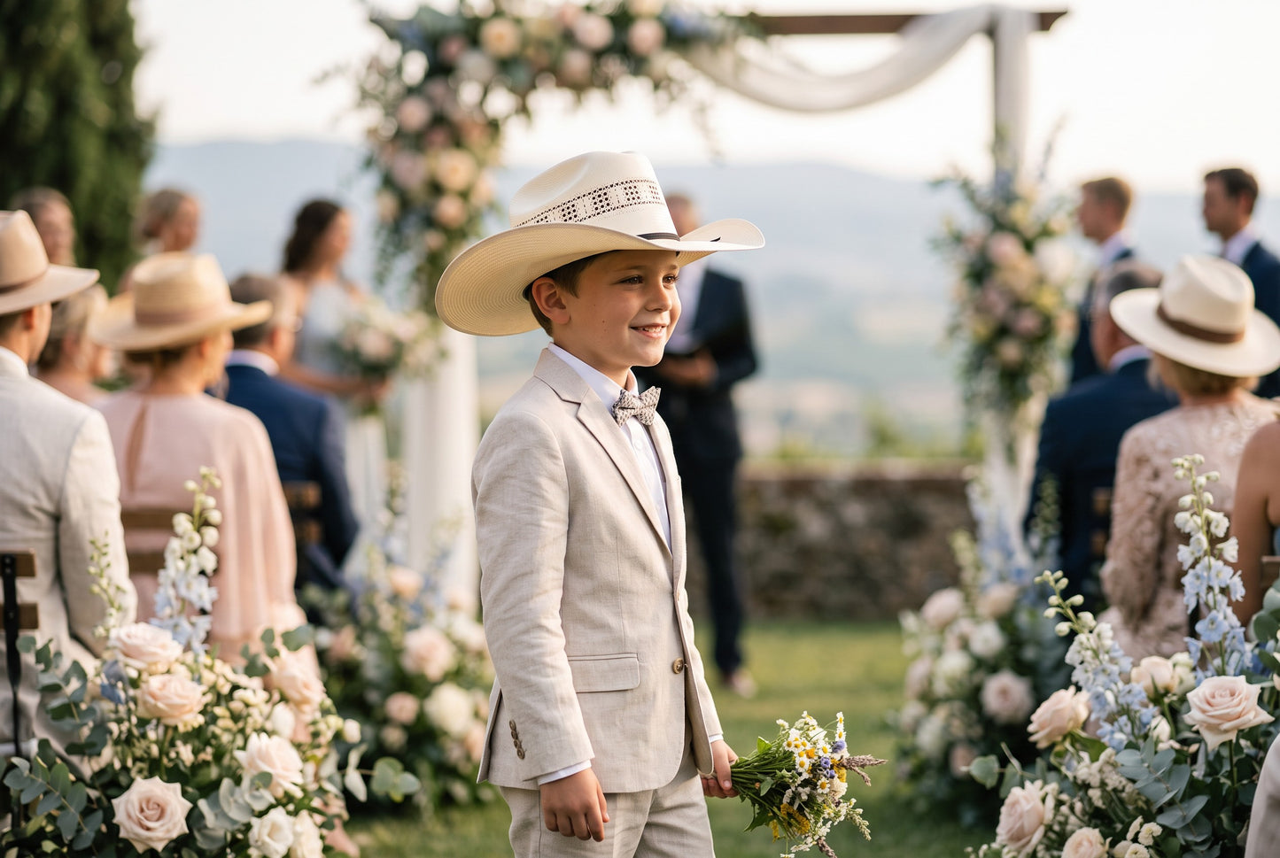 Kids Vented Cattleman Cowboy Hat with Black Biplay Hatband