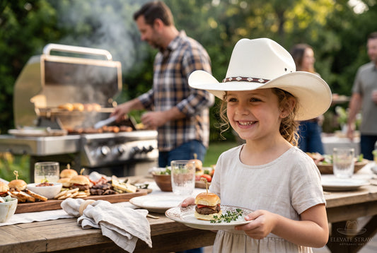 Kids Cattleman Canvas Cowboy Hat with Diamond Studded Hatband