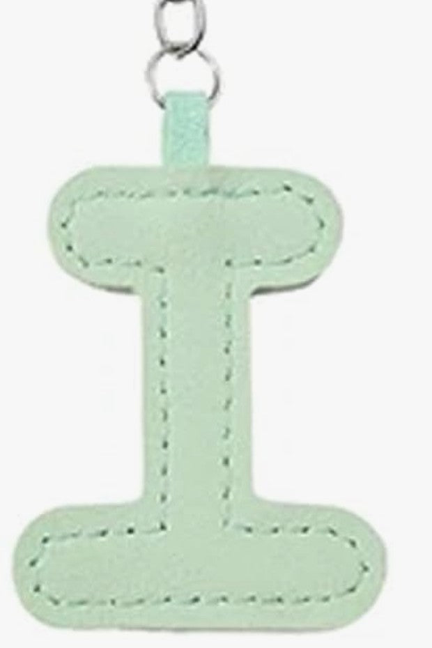 Leather letter charm accent with Swivel snap hook keychain stylish bag accessory