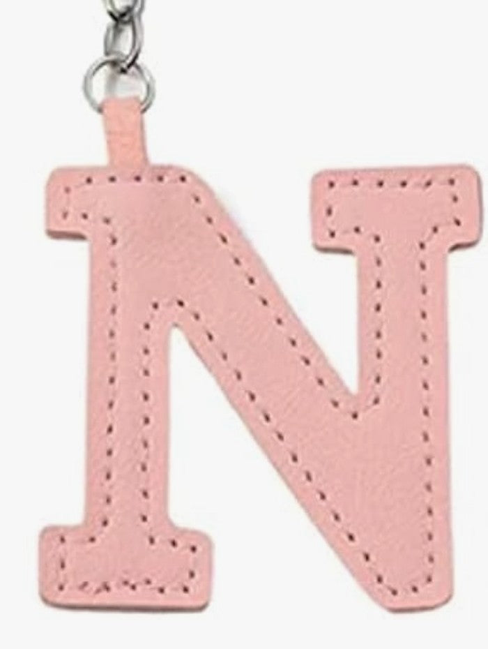 Leather letter charm accent with Swivel snap hook keychain stylish bag accessory
