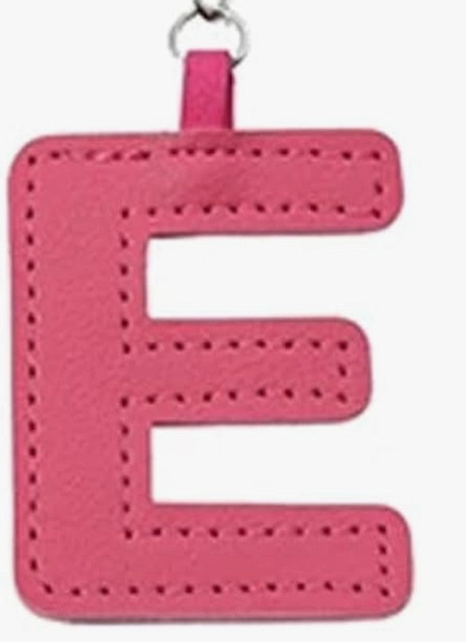Leather letter charm accent with Swivel snap hook keychain stylish bag accessory