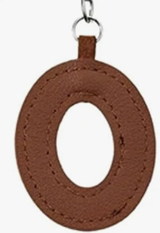 Leather letter charm accent with Swivel snap hook keychain stylish bag accessory