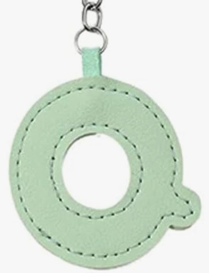 Leather letter charm accent with Swivel snap hook keychain stylish bag accessory