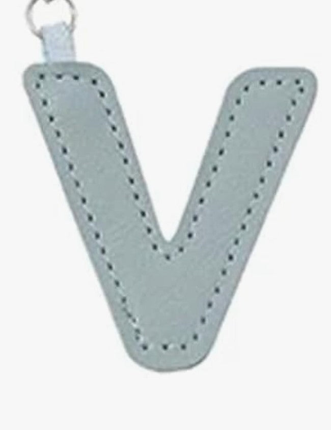 Leather letter charm accent with Swivel snap hook keychain stylish bag accessory