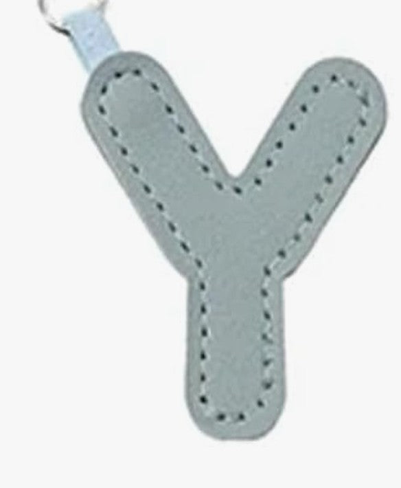 Leather letter charm accent with Swivel snap hook keychain stylish bag accessory