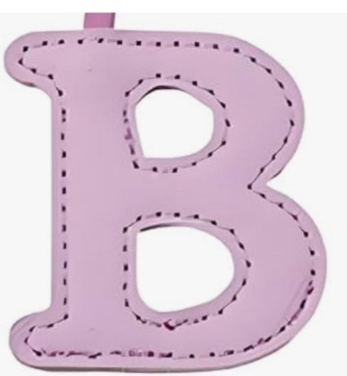 Leather letter charm accent with Swivel snap hook keychain stylish bag accessory