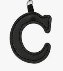 Leather letter charm accent with Swivel snap hook keychain stylish bag accessory