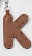 Leather letter charm accent with Swivel snap hook keychain stylish bag accessory