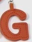 Leather letter charm accent with Swivel snap hook keychain stylish bag accessory