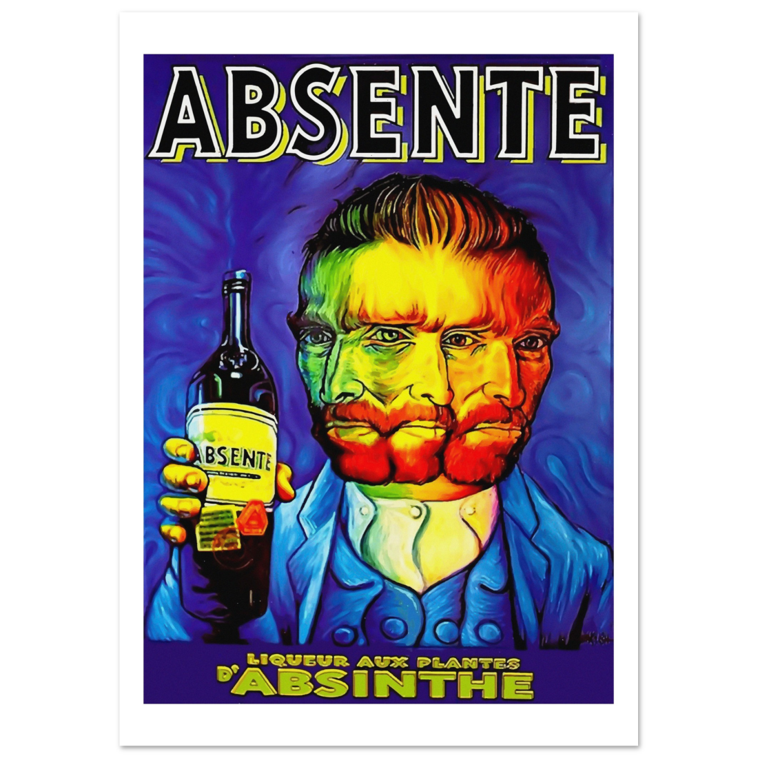 Absente, Vintage Absinthe Liquor Advertisement with Van Gogh Poster-2