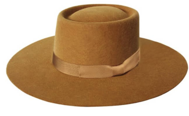 Camel Gambler Felt Hat with Grosgrain Hatband