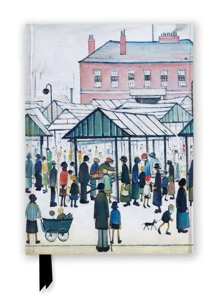 Vintage Antique Winter Market Scene Journal Notebook