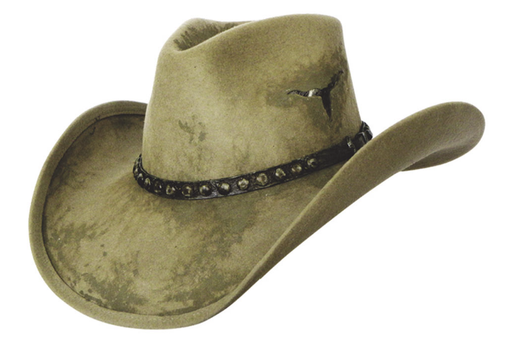 Fort Worth Longhorn Wool Hat with Cowhide Detail