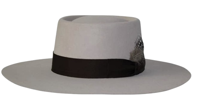 Rosa Sand Gambler Flat Brim Hat with Rose Gold Paint Splatter