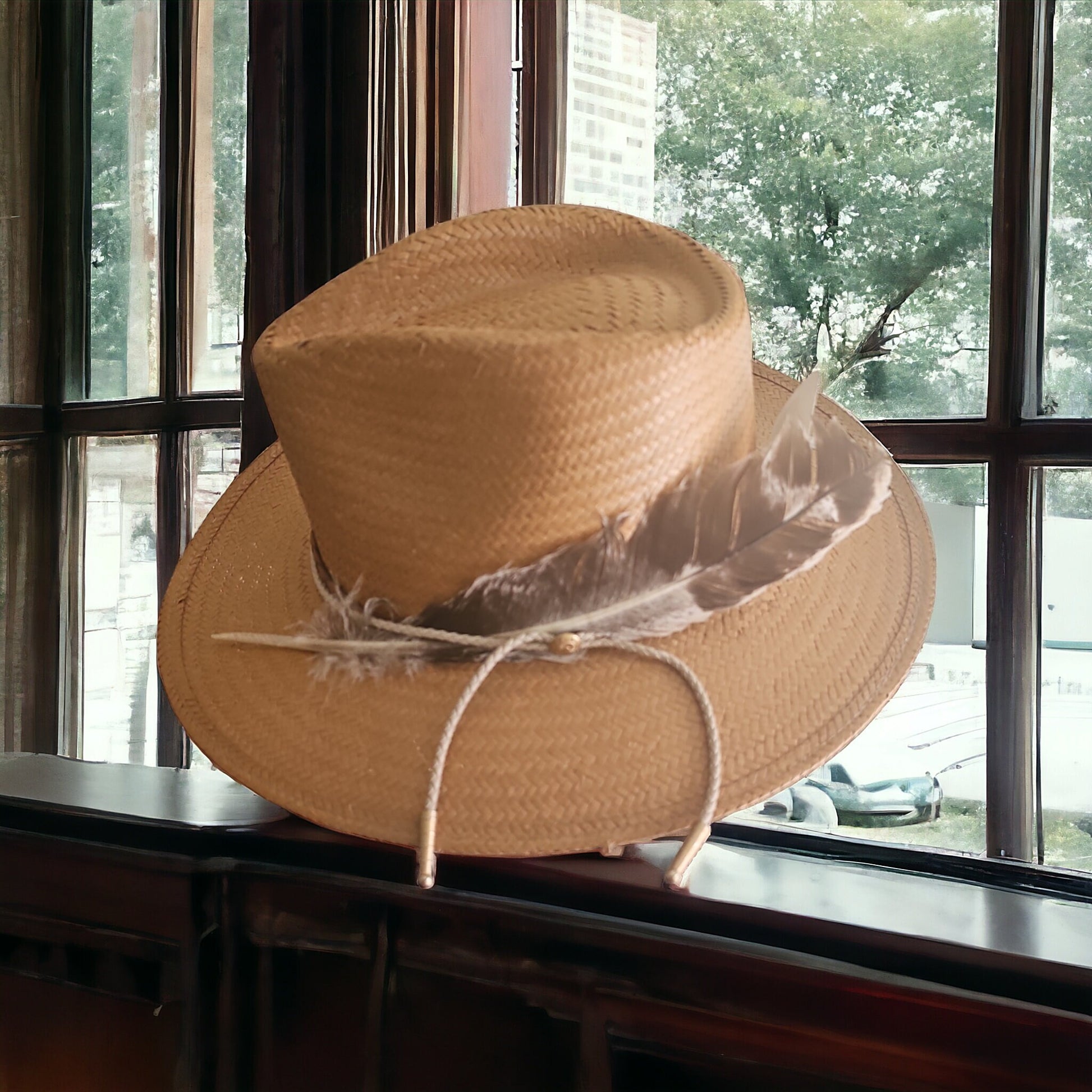 Fedora Hat: Stetson Panama Feathered Stylish Fedora, Fashion Accessory, Lightweight & Breathable