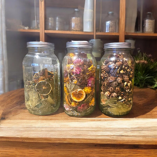 Simmer Pot Smudge Starter Kit - Natural Herbs, Essential Oils, Dried Flowers for Aromatherapy & Home Fragrance