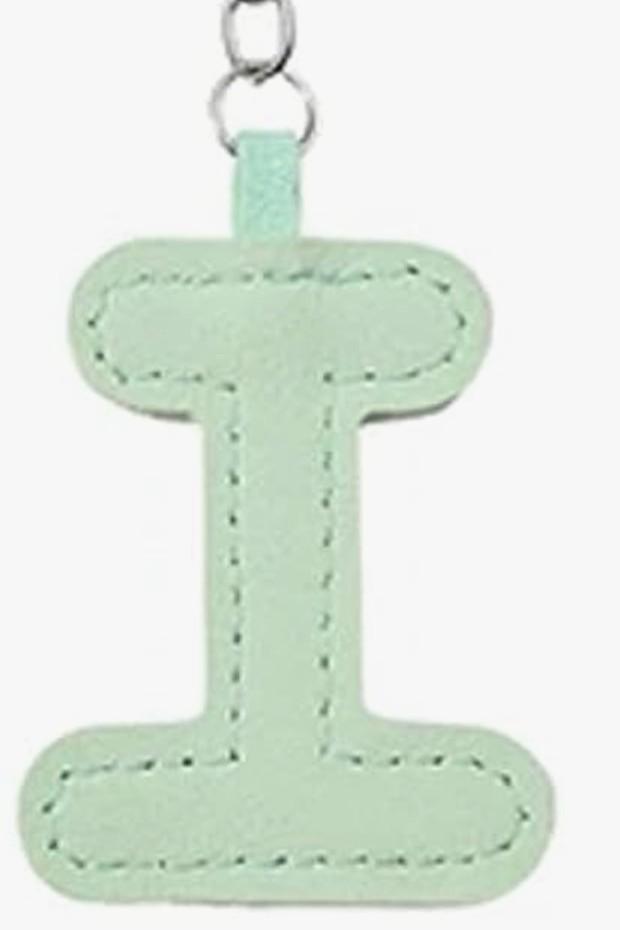 Leather letter charm accent with Swivel snap hook keychain stylish bag accessory