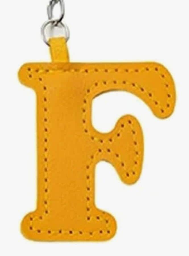Leather letter charm accent with Swivel snap hook keychain stylish bag accessory