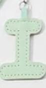 Leather letter charm accent with Swivel snap hook keychain stylish bag accessory
