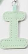 Leather letter charm accent with Swivel snap hook keychain stylish bag accessory