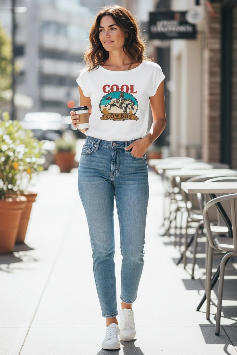 Handmade Western T-Shirt, Rustic Cowgirl Rodeo Desert Graphic Tee