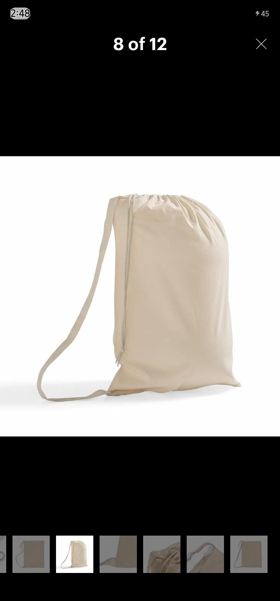 Handmade Western Canvas Drawstring Tote Bag | Cowboy Hat, Boots & Travel Accessory Bag