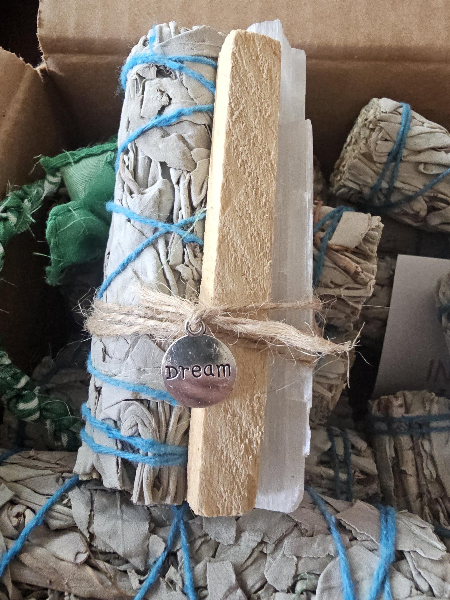 Natural White Sage Smudge Sticks, Palo Santo, Dried Flowers, Cleansing Protection Rituals