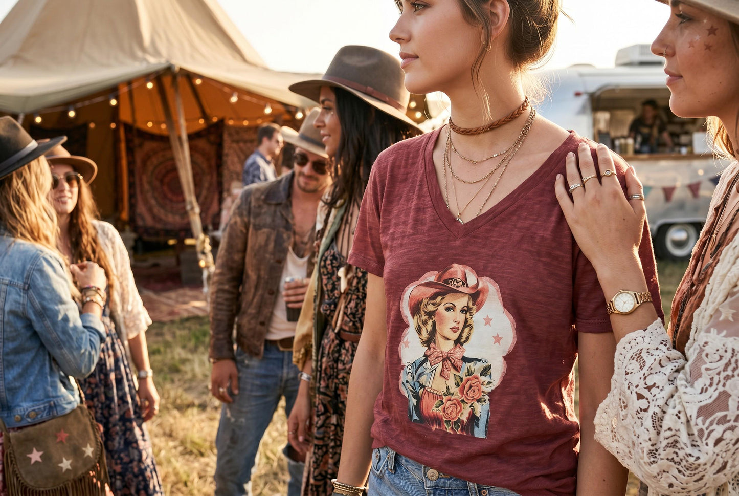 Vintage Cowgirl Desert Rodeo Graphic 2XL Tee, Western Summer Style, Handmade Retro Rustic Casual