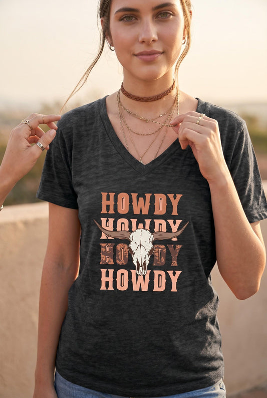 Vintage Howdy Cowgirl Med T-shirt, Western Graphic Rustic Cotton Tee, Gift Vintage Country