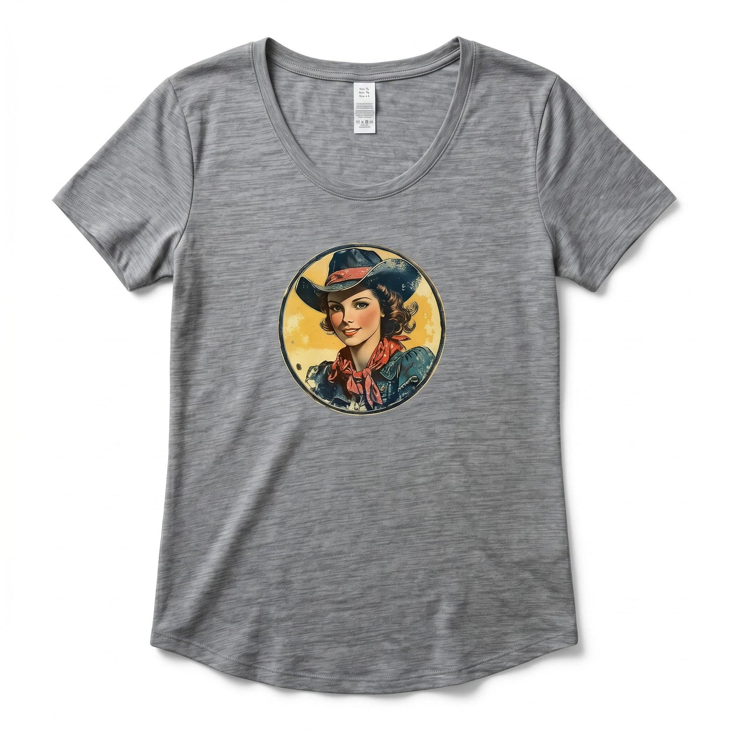 Vintage Cowgirl Graphic Tee, Retro Western Cotton Top, Soft Rustic Comfort