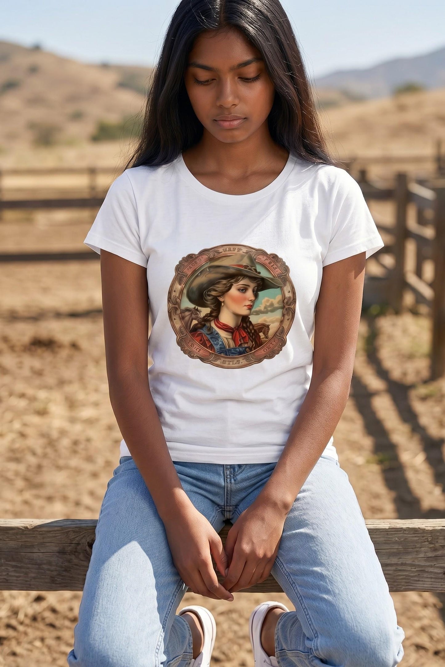 Vintage Cowgirl Graphic Tee, Western T-Shirt, Country Concert Top, Soft Cotton, Rustic Cowgirl Design