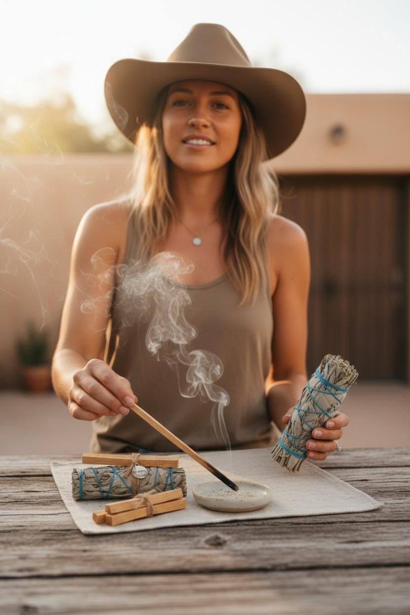 Natural White Sage Smudge Sticks, Palo Santo, Dried Flowers, Cleansing Protection Rituals